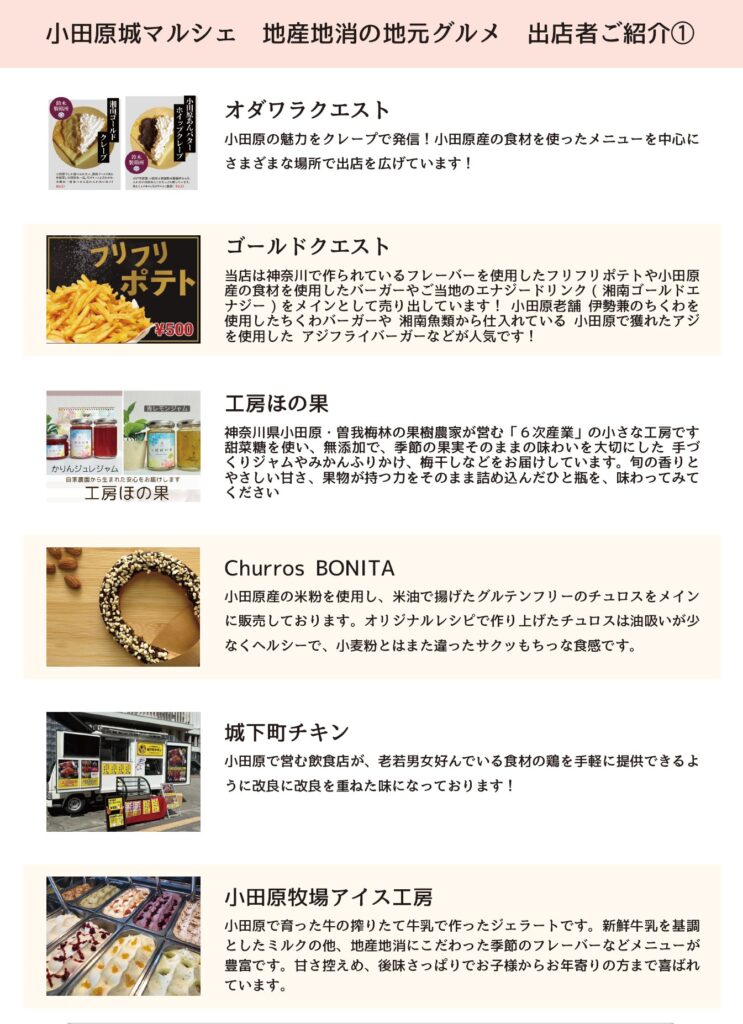 小田原城マルシェ地元グルメ出店者紹介